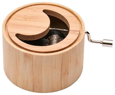 Spieluhr aus Bambus mit dem Abendlied: Weißt Du, wie viel Sternlein stehen - music box von Kurbelwerk green-line, Good-Night-Edition, gerahmt