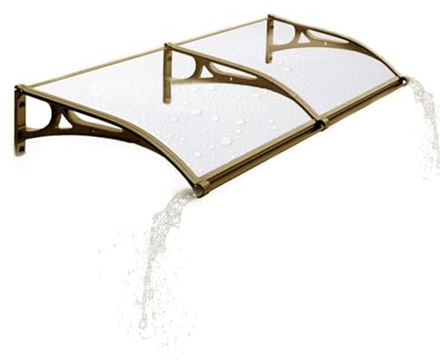 Marquise de Porte Exterieur Auvent Porte D'entree Marquise en Polycarbonate, Auvent de Porche avec Supports en Aluminium, Couverture d'Abri de Toit, Protection Contre la Pluie et Intempéries (Color :