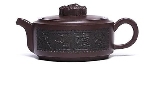 GALSOR Teeservice Für Erwachsene Yixing-handgefertigter Lila Tontopf 260 Ml Chinesische Teekanne Rohes Erz Alter Lila Ton Zen-Gesundheitspflegetopf Kungfu-Teeset Teekanne Teeservice