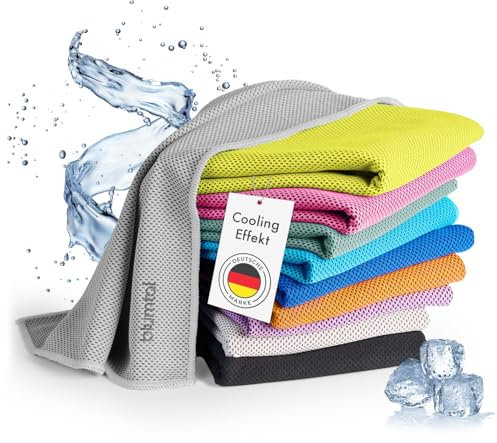 Blumtal Kühlhandtuch - kühlendes Handtuch als Sporthandtuch - Mikrofaserhandtuch mit Kühlfunktion - Fitness Handtuch 100x30 cm - Kühltuch Cool Towel mit Tasche - Fitnesshandtuch - Fitness Zubehör Grau