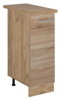 Vicco Apothekerschrank R-Line, Sonoma, 30 cm | 1 Auszug · AP Eiche inkl. · Höhenverstellbare Füße · 2 Einlegeböden · ✓ Frei kombinierbar
