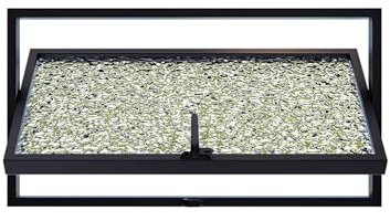 Generisch Vertikales Drehfenster, klappbare, belüftbare, isolierte Fenster aus gehärtetem Glas, Mobilheimfenster for Schuppen, Hütten, Garagen(23.7x15.8in/60x40cm)