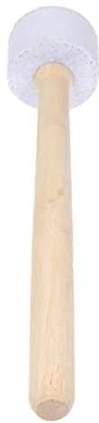 Mazo de Percusión para Cuenco Tibetano, Blanco, Mazo | Madera, Silicona y Tela, Superficie Lisa, Portátil y Fácil de Limpiar, Colección Personal y Fiesta