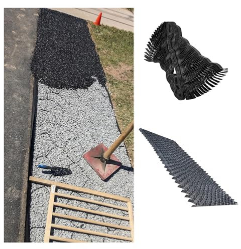 Geogriglia Grille de gravier 10,2 cm d'épaisseur, extensible et pliable avec trous de drainage pour contrôle de l'érosion 2 m x 6 m – Solution durable de protection de pelouse