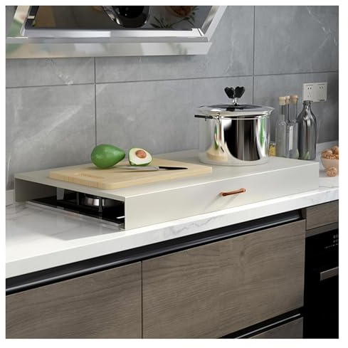 JYHHCYS Copri Piano Cottura Copertura Protettiva per Fornelli A Gas di Grandi Dimensioni 32x20, Organizzatore da Cucina per Fornelli A Gas Ed Elettrici(White,80x50x7cm/32x20x2.7in)