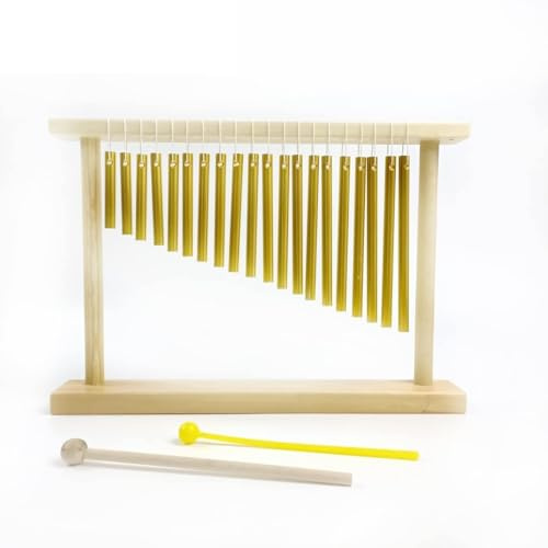 Wind Chime Percussion 20-Tone Top Bar Chime Wind Instrument Percussion for Music Classroom Meditation Yoga with Mounting Stand and Malle