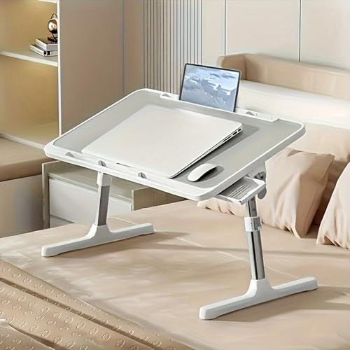 Table de lit pour ordinateur portable - Pliable - 5 hauteurs réglables - Pour canapé, canapé, sol, travail, étude, lecture, nourriture, convient pour ordinateur portable jusqu'à 17