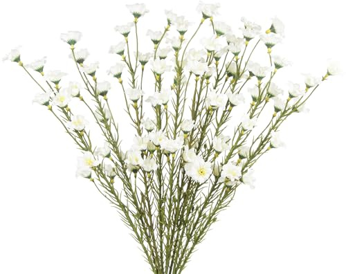 CEWUDA 10 Stück Wildblumen Künstliche Maiglöckchen Blumen mit Stielen Weiß | Seiden Kunstblumen Blumenstrauß Echt Künstliche Blumen für Indoor Outdoor Geburtstag Hochzeit Partei Tischaufsätze Heim Dekor