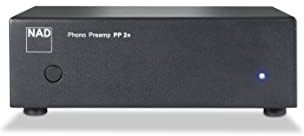 NAD PP 2e Phono Preamplifier – MM & MC Turntable Support, Low-Noise Wide Band Phono Stage, Auto Power Down, Gold-Plated Inputs