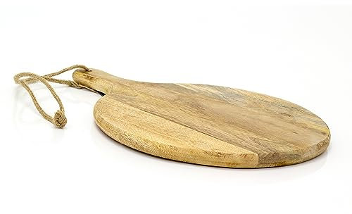 Rustic Acacia Wood Round Chopping Board | Wooden Cutting Board Serving Platter | Food Presentation Pizza Board