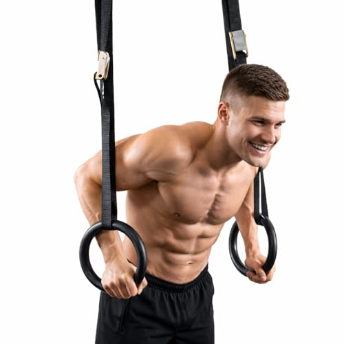 Kawanyo Turnringe Set Turnen Gymnastik Fitness Turn Ringe schwarz