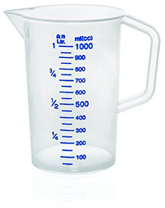 traslúcido – Vaso medidor (polipropileno con escala Azul – Con 100 ml Escala en 5 Modelos distintos/Contenido: 0,5, 1, 2, 3 o 5 litros, polipropileno, Messbecher 3