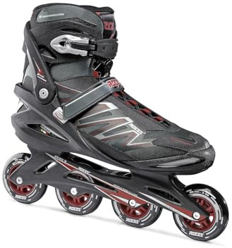 ROCES Men's Big ZYX Outdoor Breathable Fitness Comfortable Inline Skates | Memory Buckle, Power Strap, Fast Lacing System B, Extruded Aluminum Frame | Roces 90mm 82A Wheels, Black/Red, 16