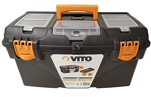 VITO - Boite à outils 21 535 x 291 x 280 mm Grande malette 3 organiseurs sur couvercle + Porte outils