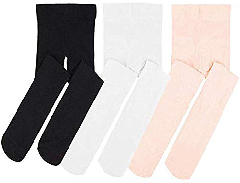 Stelle Girls Ballet Dance Students School Footed Tight (Toddler/Little Kid/Big Kid)(BP+WT+BK,4-6Years)
