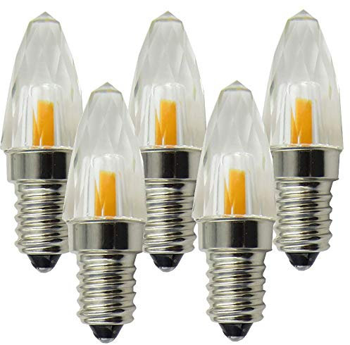Bombilla LED de araña E12 Crystal Diamond Light 1.8w Base de candelabro Blanco cálido suave 2700k -3000k Lámpara incandescente de repuesto 15w, 5PCS