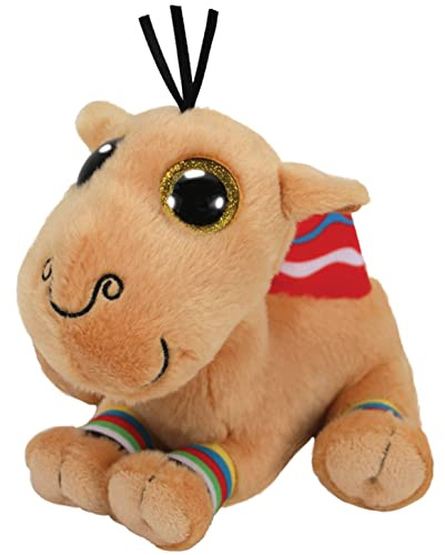Ty - Plüsch - Beanie Boos - Kamel - Jamal - Braun mit rotem Buckel - Große goldene Augen und Glitzer - Die weiche Puppe mit großen funkelnden Augen - 28 cm - 36452