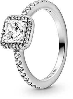 Pandora Timeless Ring, quadratisch, Sterlingsilber, mit klarem Cubic Zirkonia