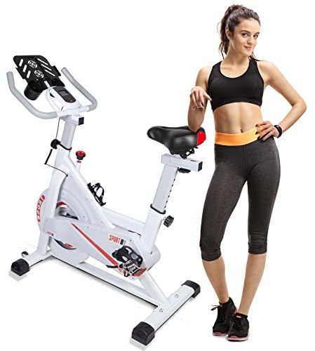 EVOLAND Exercise Bike, Stationary Bicycle Exercise Bikes with LCD Monitor| Adjustable Seat| Kettle Holder, Fitness Cycling Exercise Equipment For Home Use, Max load 440lbs
