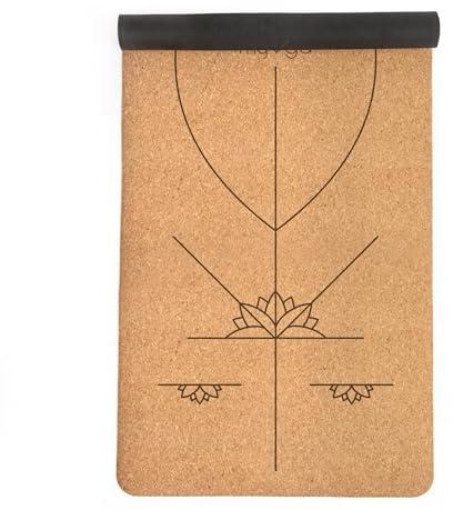 Myga XL Kork Yogamatte | 200 cm x 70 cm | Rutschfest, Wäremeregulierend & Leicht zu Tragen – 6 mm Dicke | Ideal für Yoga, Pilates, Meditation & Fitnessübungen | Naturkork