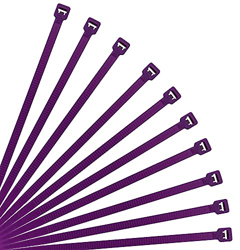 XINGO Purple Cable Ties Pack of 500, 200mm x 3.6mm, Premium Nylon Durable Zip Ties, Self-Locking UV Resistant Nylon Plastic Wire Ties for Indoor and Outdoor