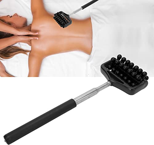 Teleskop-Rückenrollen-Kratzer, 360 ° Drehbarer Manueller Rücken-Kratzer-Roller, Kratzhand Rückenkratzer,Teleskop-Massagegerät Rückenmuskel-Roller Verstellbarer Rücken-Kopf-Arm-Kratzroller (Schwarz)