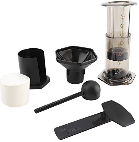 Tyenaza Cafetière, kit de cafetière à Expresso, Mini Moulin avec Papier Filtre, kit de cafetière à Piston Portable pour Voyage ou Usage Domestique
