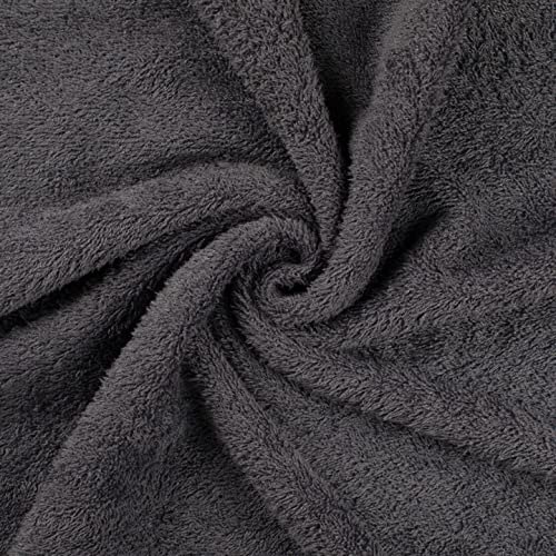 Soft Bamboo Terry Towelling Fabric Material - Grey, 1Mtr - 150cm x 100cm