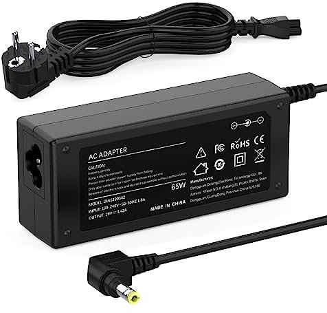 65W Cargador portátil para ASUS Toshiba Medion, Toshiba Satellite C50 C660 C850 L750 L850 ASUS X550 X551 X552 X555 X751 Medion akoya E5010 E6210 E6220 Adaptador Alimentación 5,5 * 2,5mm