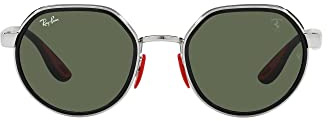 Ray-Ban Sonnenbrille RB3703M F00771 Unisex Farbe Silber Dunkelgrün Glasgröße 51 mm