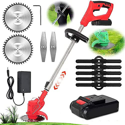 Tagliabordi A Batteria 3 In 1 Decespugliatore A Batteria Elettrico Tagliaerba Taglia Erba Giardino A Tagliabordi Elettrico Decespugliatore Multifunzione Testata Regolabile E Maniglia Telescopica ( Col