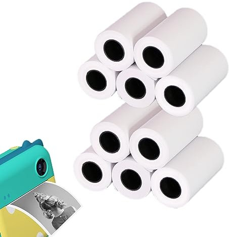 12 rollos de papel de impresión de repuesto de cámara instantánea para niños, suministros de recuerdos de cámara instantánea para impresora fotográfica, rollos de papel térmico para cámara de