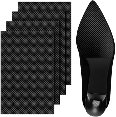 Flintronic 4 st halkfria skosulor, självhäftande halkskydd, brusreducering, gör-det-själv-sula för höga klackar, skor (svart)