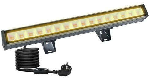 CREATESTAR LED strålkastare varm vit utomhus 48 W, 3 000 K Wallwasher utomhus, 4 800 LM utomhusstrålkastare LED Wallwasher ljus bar IP66 vattentät strålkastare för landskap gård trädgård innergårdar