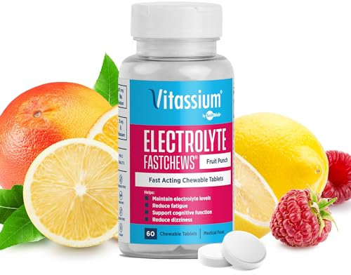 Vitassium FastChews Electrolito Pastillas masticables Fruit Punch 60 unidades