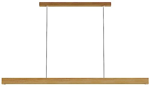 Lampe à suspension linéaire LED longue bande lampe de table à manger 100 cm / 39,4 pouces lustre en bois plafonniers, lampes suspendues 24 W pour lustres de bureau de restaurant d'îlot de cuisine