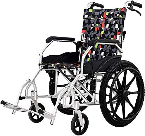 CAFIEDR Sillas de Ruedas Silla de Ruedas Plegable Ligera, autopropulsada, Frenos acompañados, Silla de Ruedas de Aluminio, Desplazador de Rueda Trasera de liberación rápida
