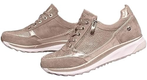 SSLLH Baskets Orthopédiques avec Fermeture éclair, Baskets Décontractées avec Soutien De La Voûte Plantaire pour Femme, Chaussures De Tennis Confortables à Enfiler