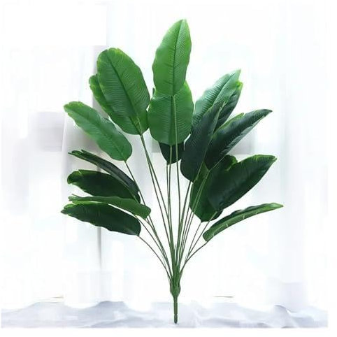 MIUYTRN 70 cm 18 Blatt künstlicher Bananenbaum grün gefälschte Pflanzen tropischer Kunststoff Banyan große Innenpalme Hotel Hochzeit Büro Heimdekoration cuicui(No basin A)