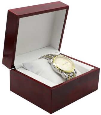 WisePoint Porta Orologi, Scatola Orologi in Legno Quadrato Scatola per Orologi con Cuscino Rimovibile, Porta Orologi da Viaggio per Dressing Tables, Negozi, Mostre (rosso)