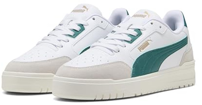 PUMA Unisex's Shuffle Downtown Og Sneaker, Puma White Wild Green Vapor Gray, 42 EU