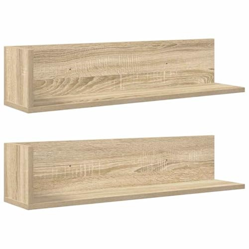 vidaXL Wandregale 2 STK. Sonoma-Eiche 75x16,5x16,5 cm Holzwerkstoff