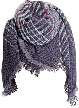 Generisch Gestrickter Schal Lange Weiche Winter Strickschal Einfarbig Mode Schal Flauschiger Schal Blauer Schal Damen Winter