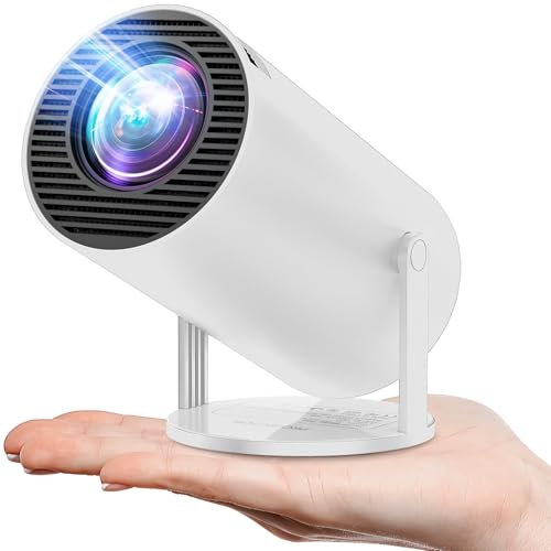 HY300 Pro Mini Portable Projector, Smart Projector Auto Horizontal Correction 1080P, Brightness 160 ANSI Outdoor Movie Projector Compatible with Phone, Wi-Fi 6 Bluetooth 5.2 Android 13