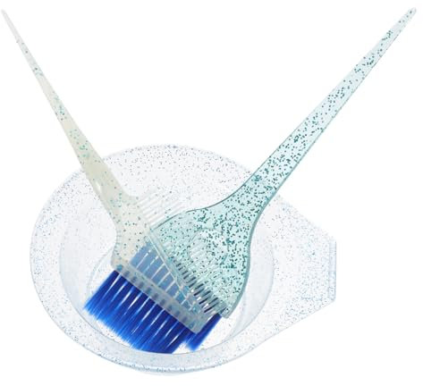 PAMINGONO Haarfärbebürste Und Mischschale Satz Wiederverwendbarer Haarfärbepinsel Mit Borsten Für Gleichmäßiges Färben Mischschale Für Haarfarbe Und Aufheller Geeignet Für Friseure Und Heimgebrauch