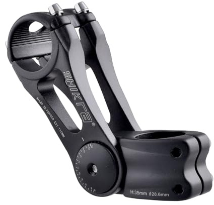 Azarxis Potence VTT Réglable 85 Degrés 25,4 mm 31,8 mm Extension de Guidon 90/110/145 mm pour Vélo de Route Vélo de Ville (Noir, 31,8 x 110 mm)