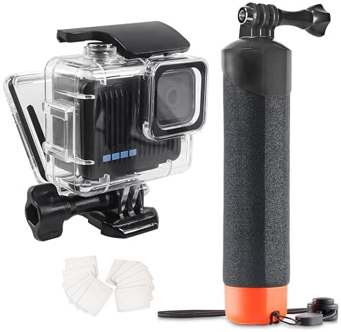 FitStill 45 M/148 Fuß wasserdichtes Unterwassergehäuse mit Tauchfilter für Go Pro Hero 4K(2024), schwimmender Einbeinstativgriff für Hero 4K 2024 Action-Kamera-Zubehörset