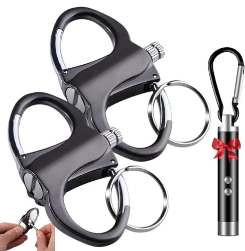 Encendedor Llavero, Mechero de Metal Reutilizable Impermeable, Cerilla Permanente, Iniciador de Fuego para Camping, Coche, Hogar, Herramienta de Supervivencia para Emergencias al Aire Libre(2PCS)