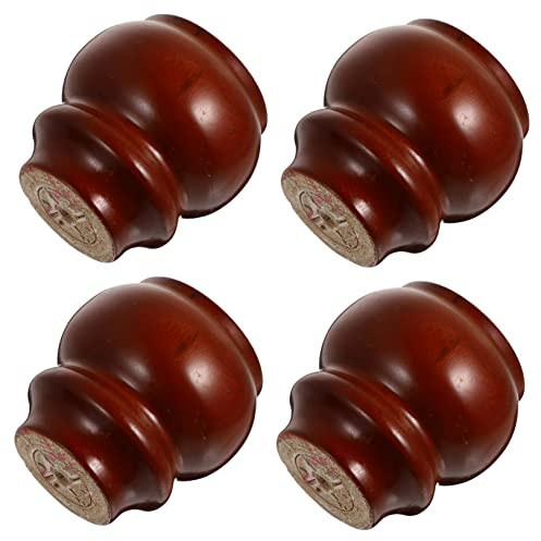 NUOBESTY 4pcs Wooden Sofa Replacement Legs Sofa Legs Furniture Feet Diy Table for Couch Cabinet Red Brown Solid Wood Bun Feet