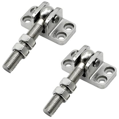 2er Set Einstellbares Torscharnier, M16 Torangel Schwerlast Anschraubplatte Scharniere Edelstahl Torband Traglast 200 KG für Gartentor Hoftor Zauntor (M16×112mm)